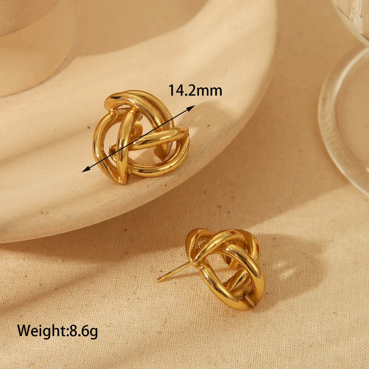 Aretes Dorados Acero Inoxidable