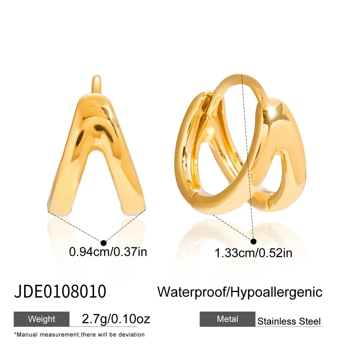 Aretes Doble Acero Inoxidable