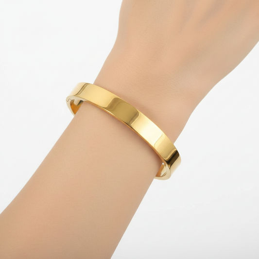 Pulsera Rígida Dorada Acero Inoxidable