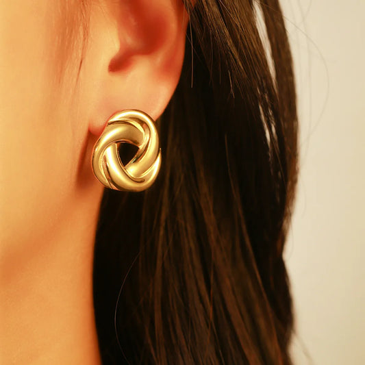 Aretes Dorados Acero Inoxidable