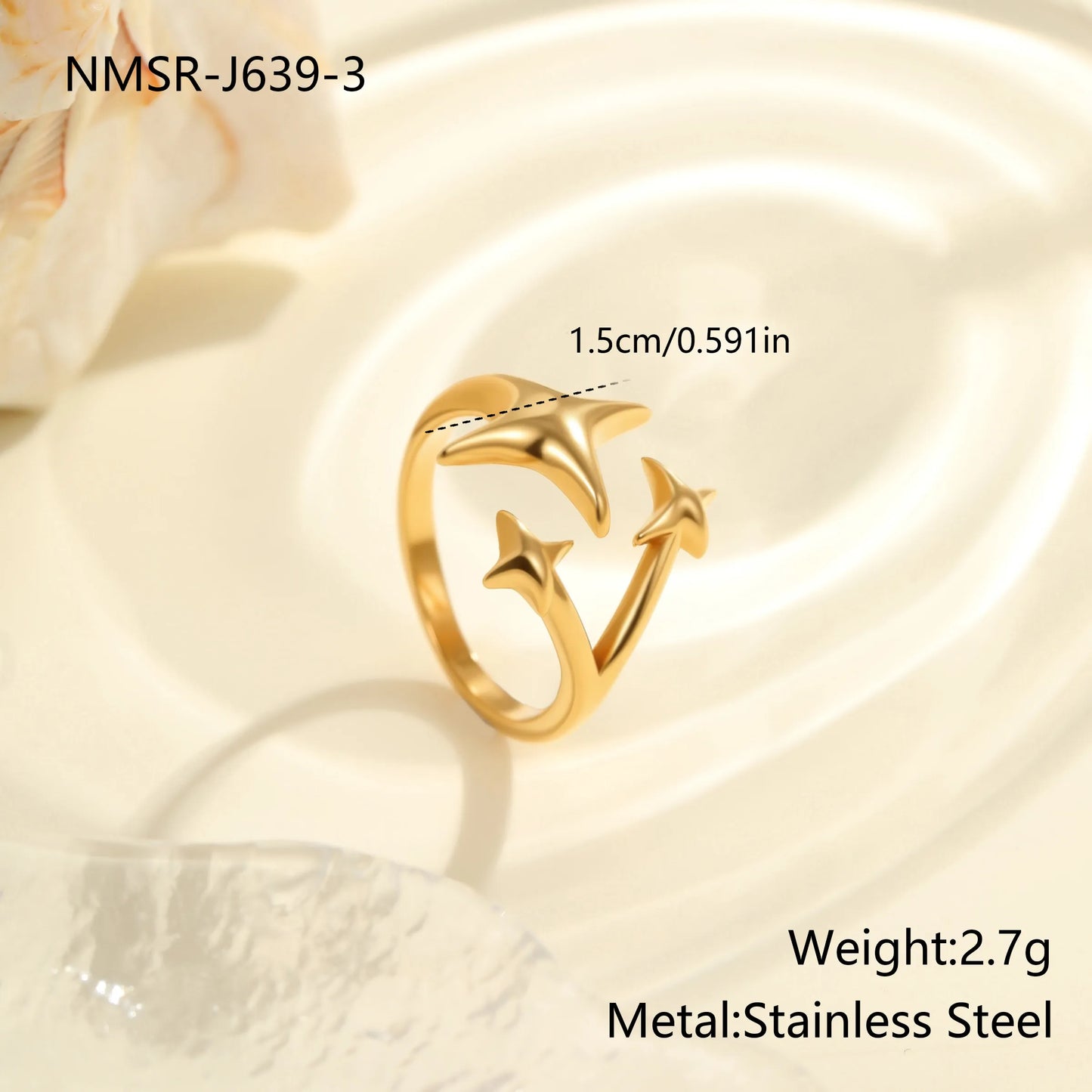 Anillo Estrellas Acero Inoxidable