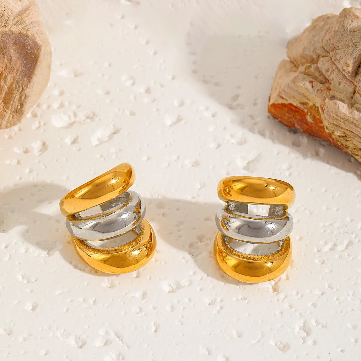 Earcuff Bicolor Acero Inoxidable