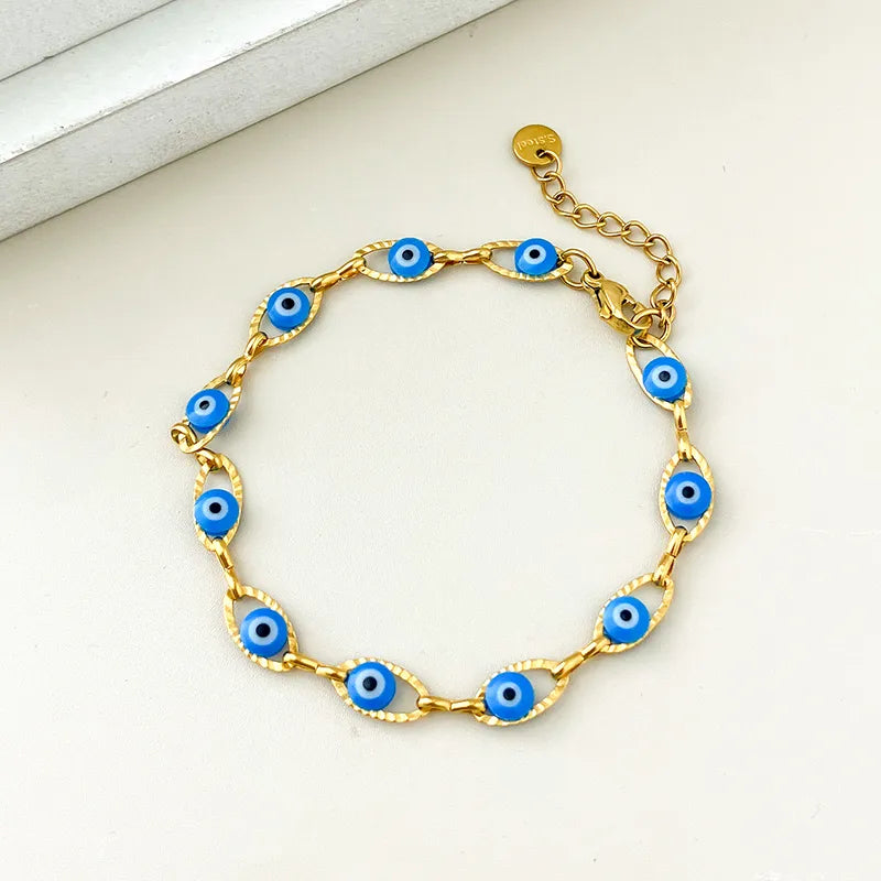 Pulsera Ojos Azul Acero Inoxidable