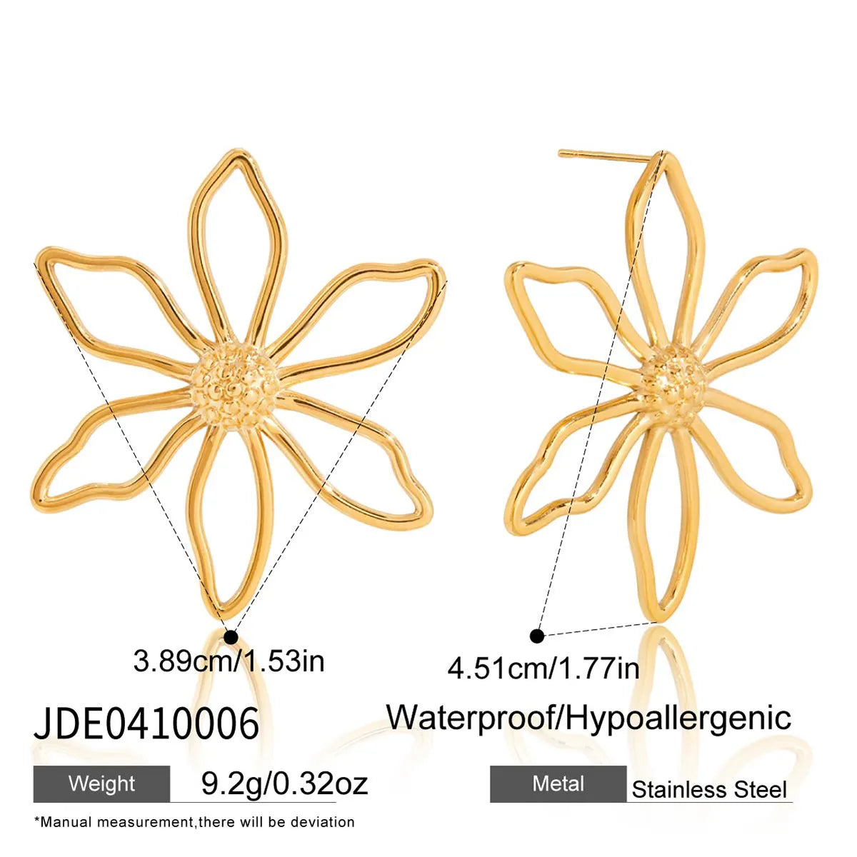 Aretes Flor Acero Inoxidable