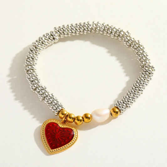 Pulsera Ajustable Corazón Rojo