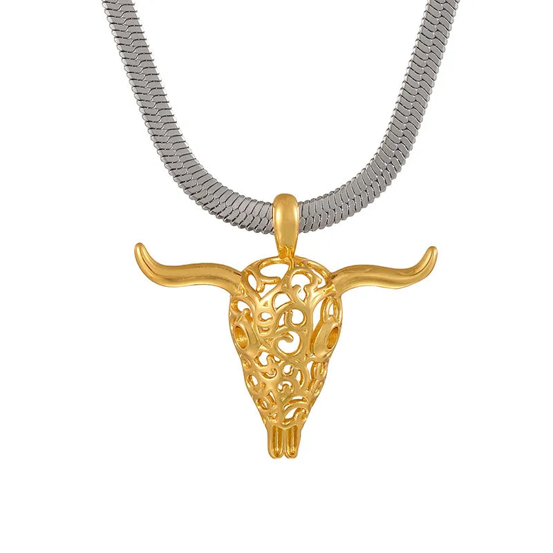 Collar Cabeza Toro Acero Titanio