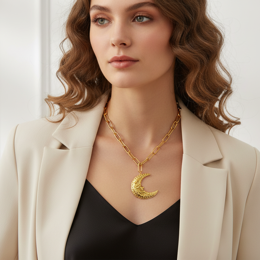 Collar Luna Acero Inoxidable