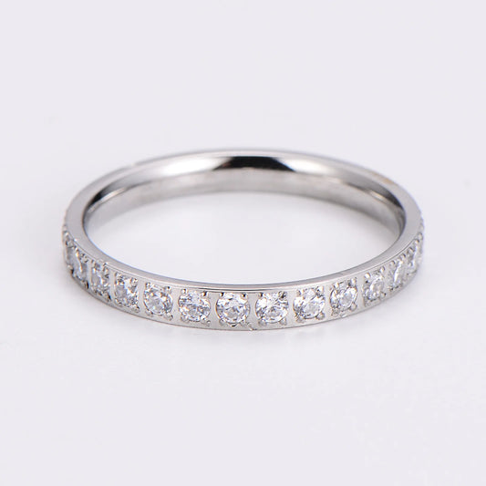 Anillo Circón Acero Inoxidable