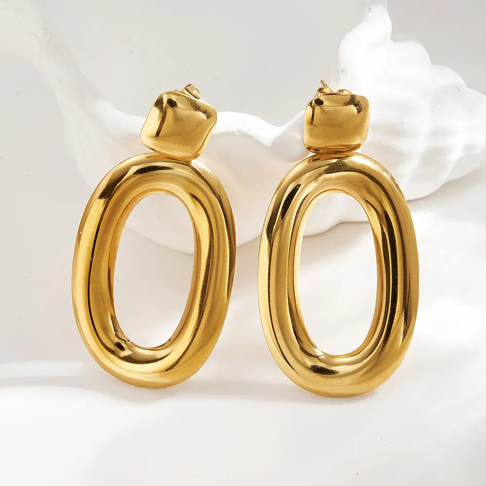 Aretes Ovalados Acero Inoxidable