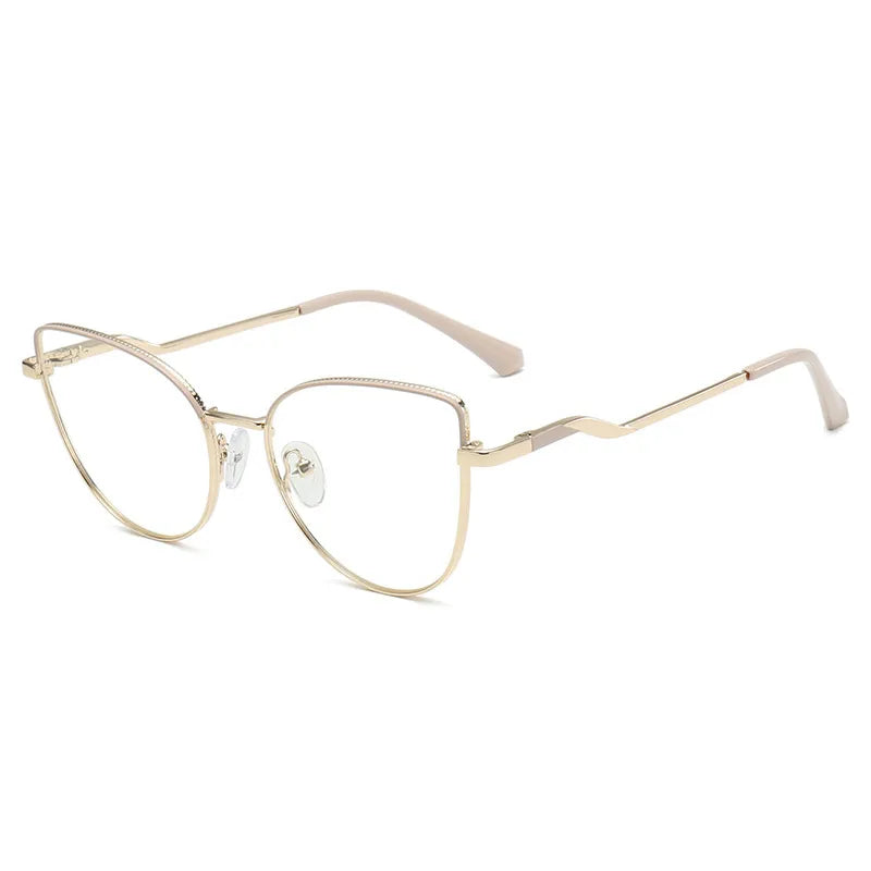 Gafas Ojos De Gato Marco Beige Dorado