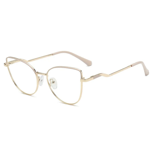 Gafas Ojos De Gato Marco Beige Dorado