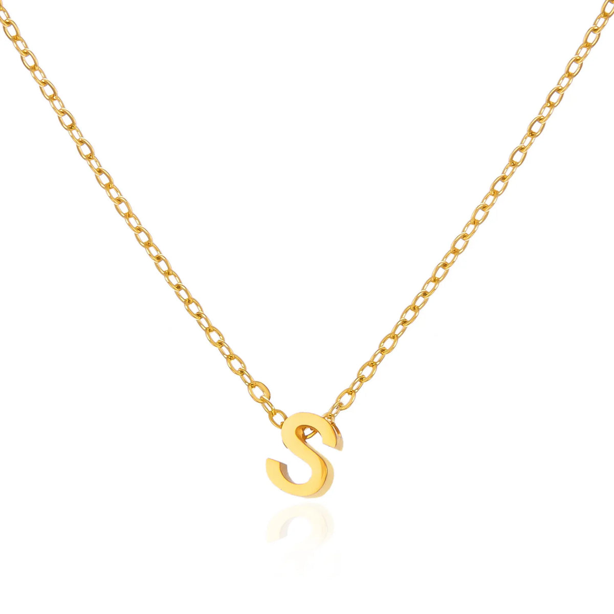Collar Letra Dorado Acero Inoxidable