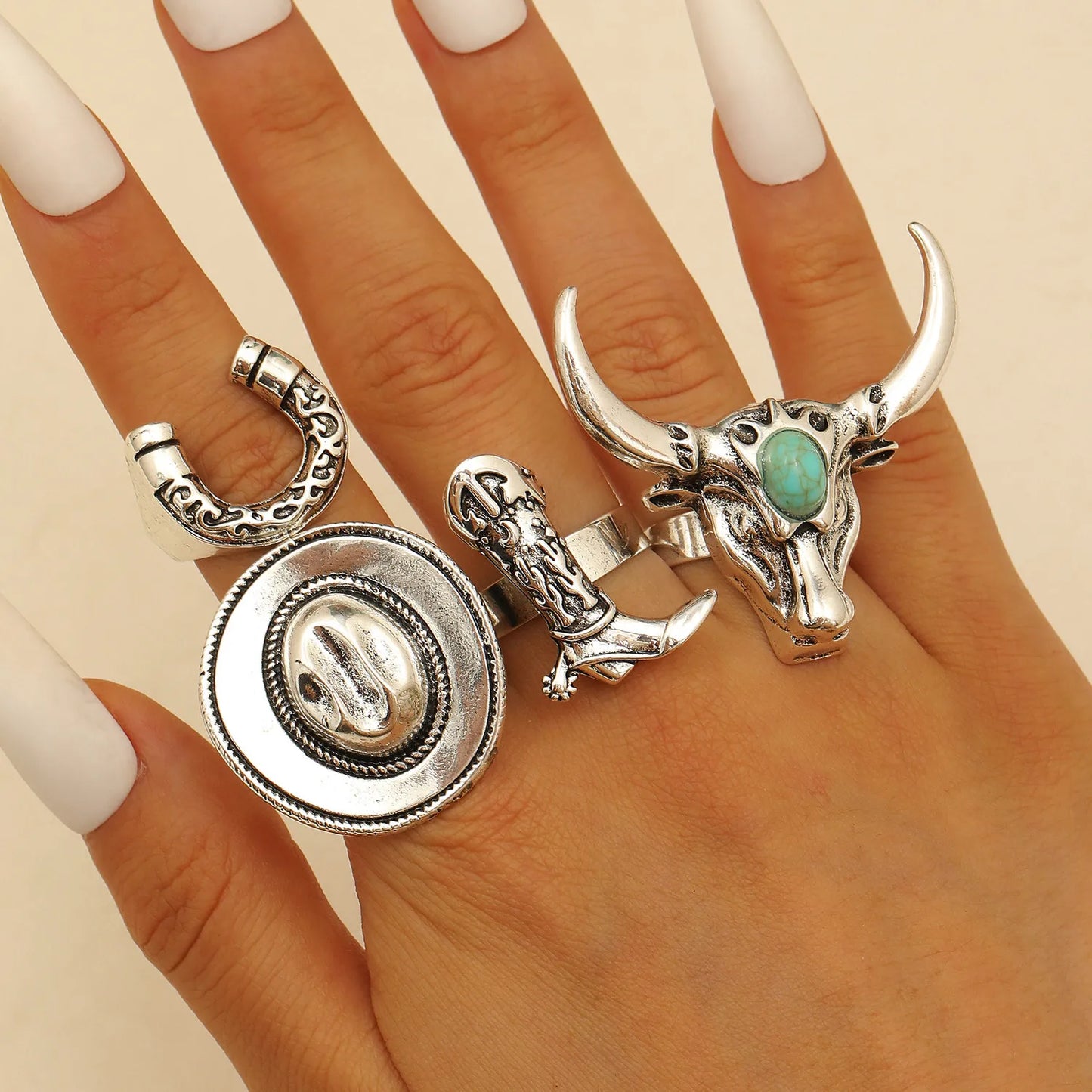 Set Anillos Abiertos Vaqueros Aleación