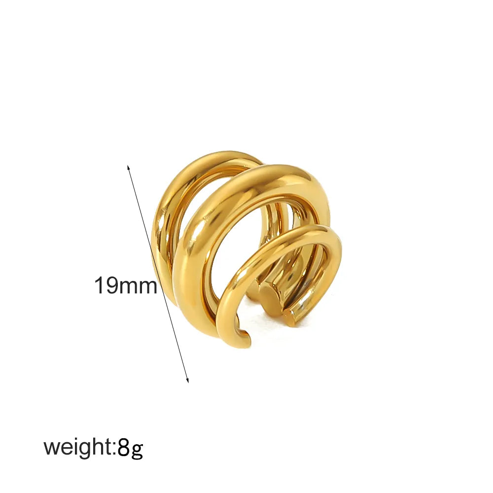 Earcuff Triple Acero Inoxidable
