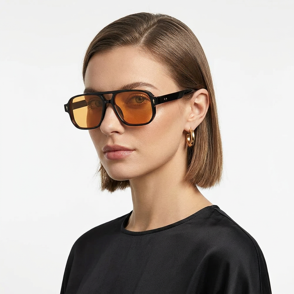 Gafas Naranja Montura Negra