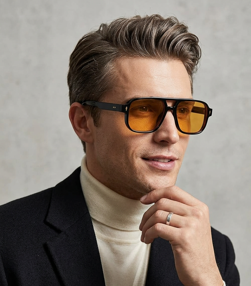 Gafas Naranja Montura Negra