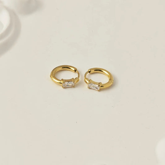 Aretes Zirconia Acero Inoxidable