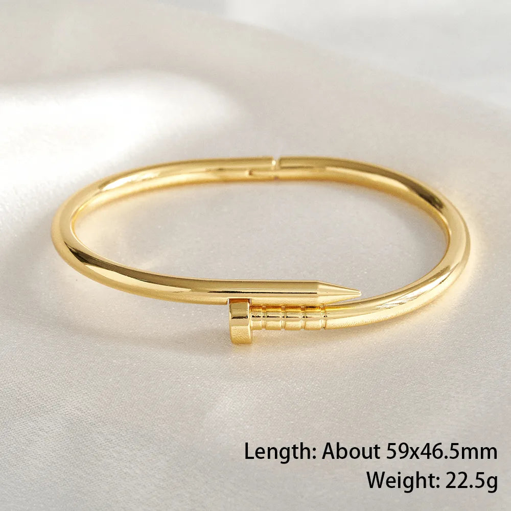 Pulsera Clavo Dorada Chapada Oro