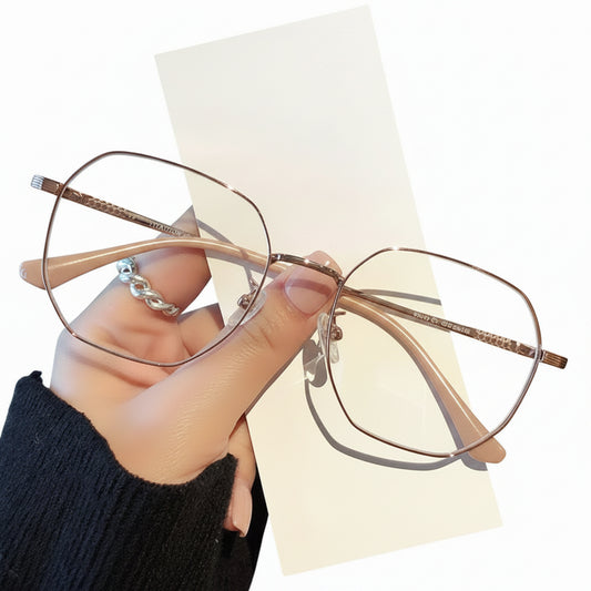 Gafas Metal Oro Rosado Anti Luz Azul