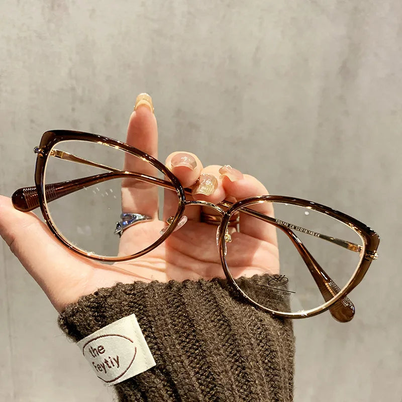 Gafas Ojo Gato Café Anti-luz Azul