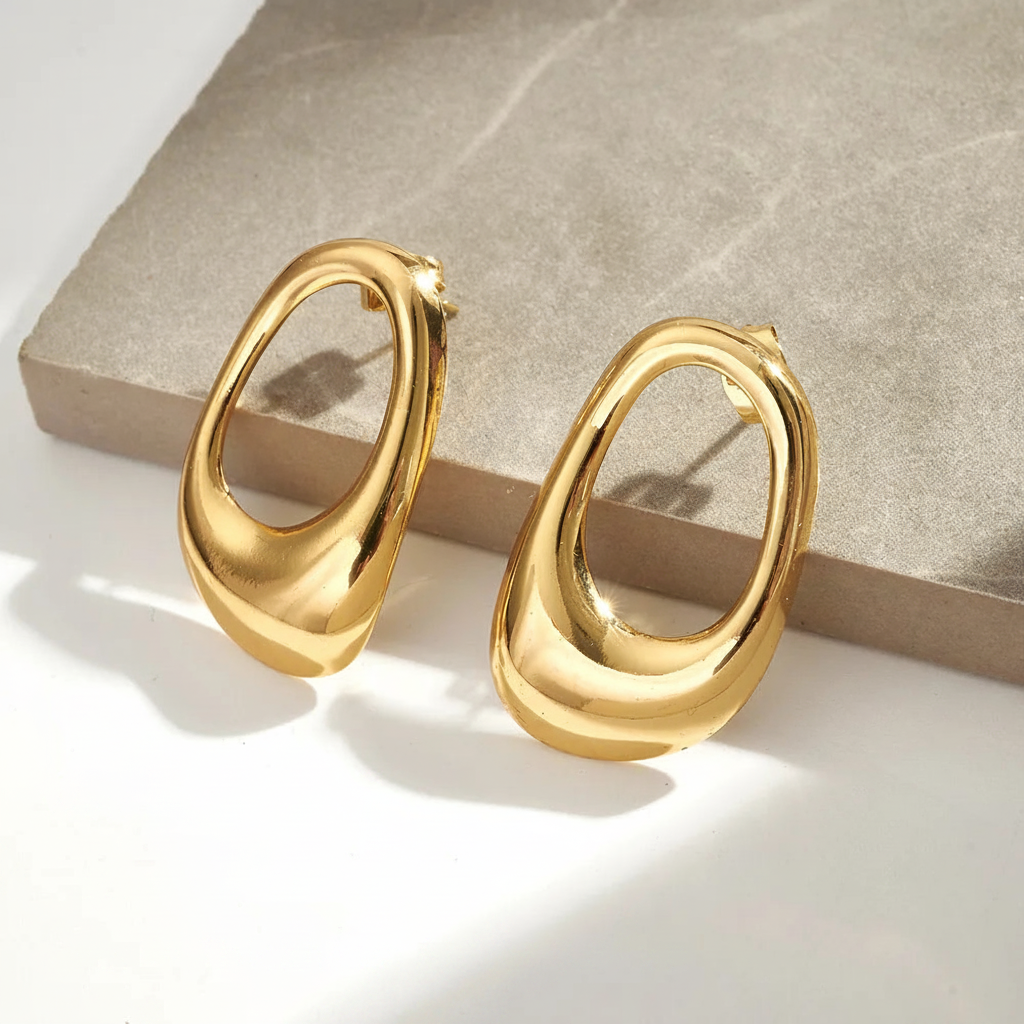 Aretes Dorados Acero Inoxidable