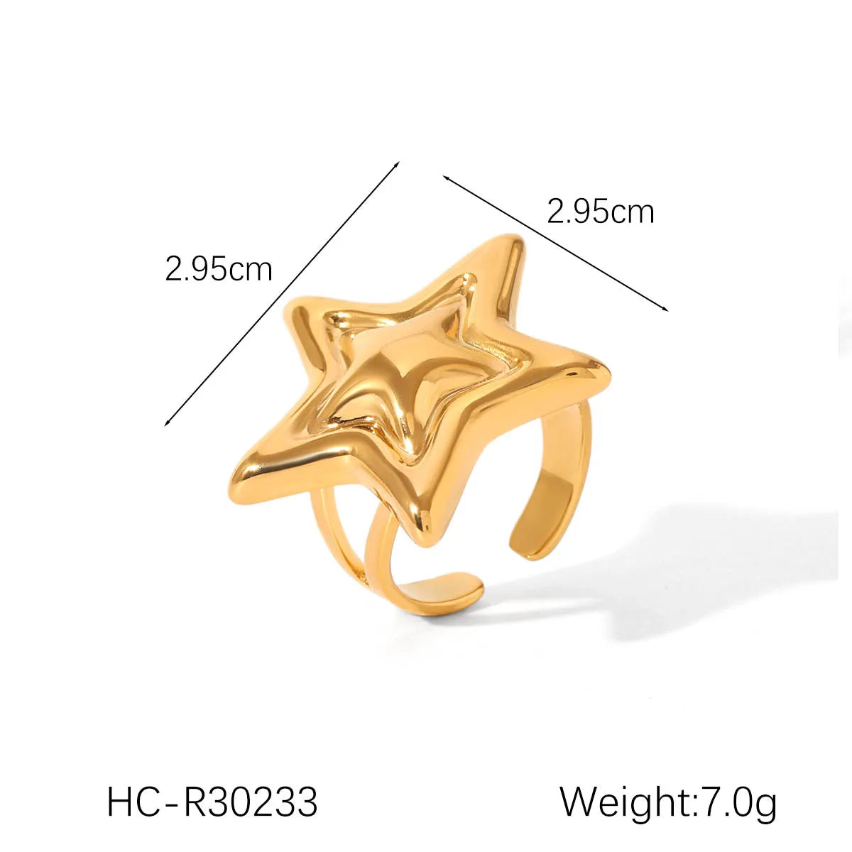 Anillo Estrella Acero Inoxidable