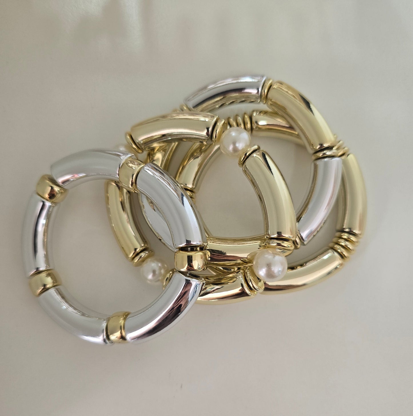 Conjunto Pulseras Tubulares Elásticas Acrílico