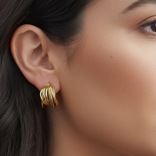 Aretes Dorados Acero Inoxidable