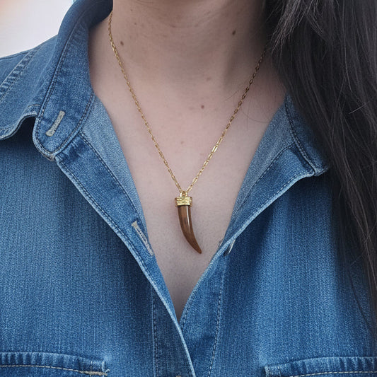 Collar Cuerno Acero Inoxidable