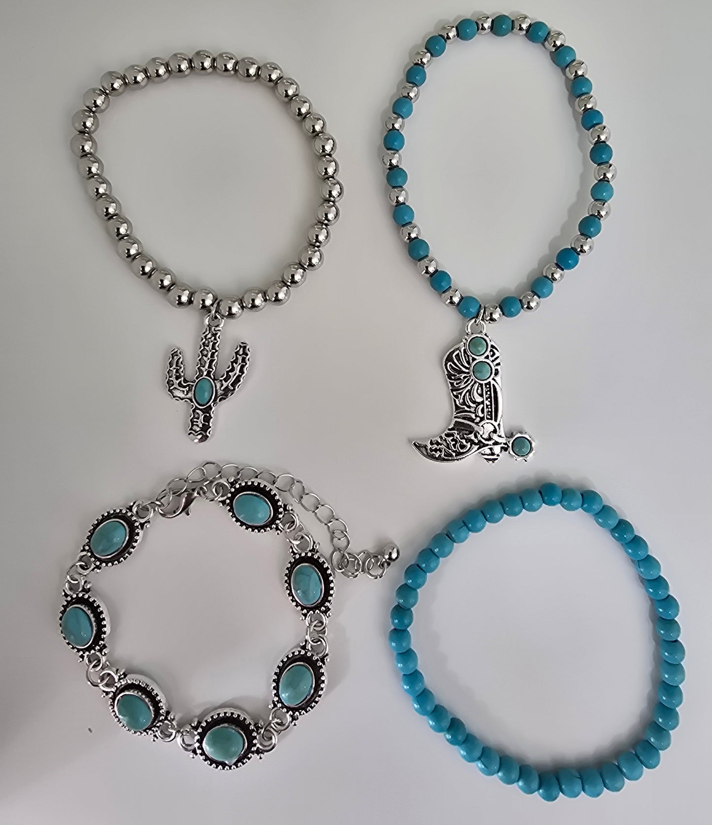 Pulsera Cactus Bota Turquesa Metal
