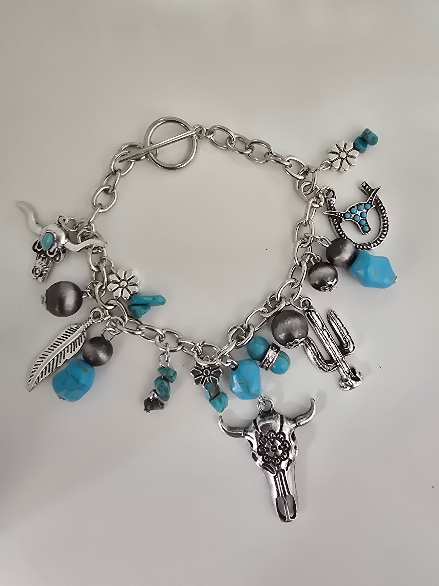 Pulsera Cactus Toro Turquesa Aleación