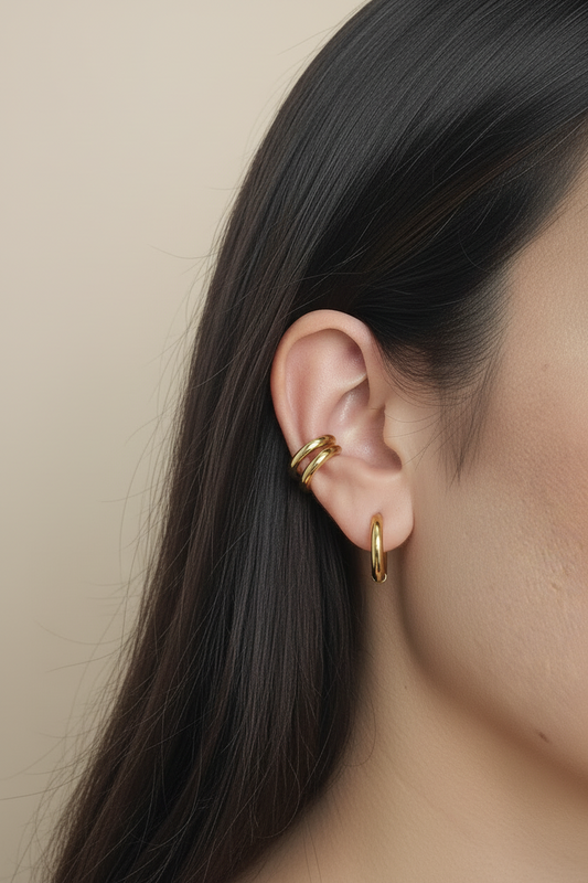 Earcuff Doble Acero Inoxidable