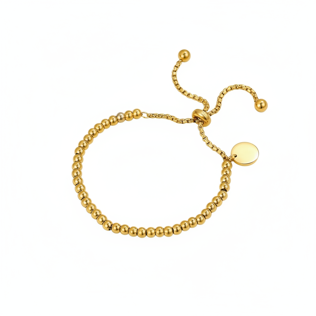 Pulsera Dorada Bolitas Acero Inoxidable