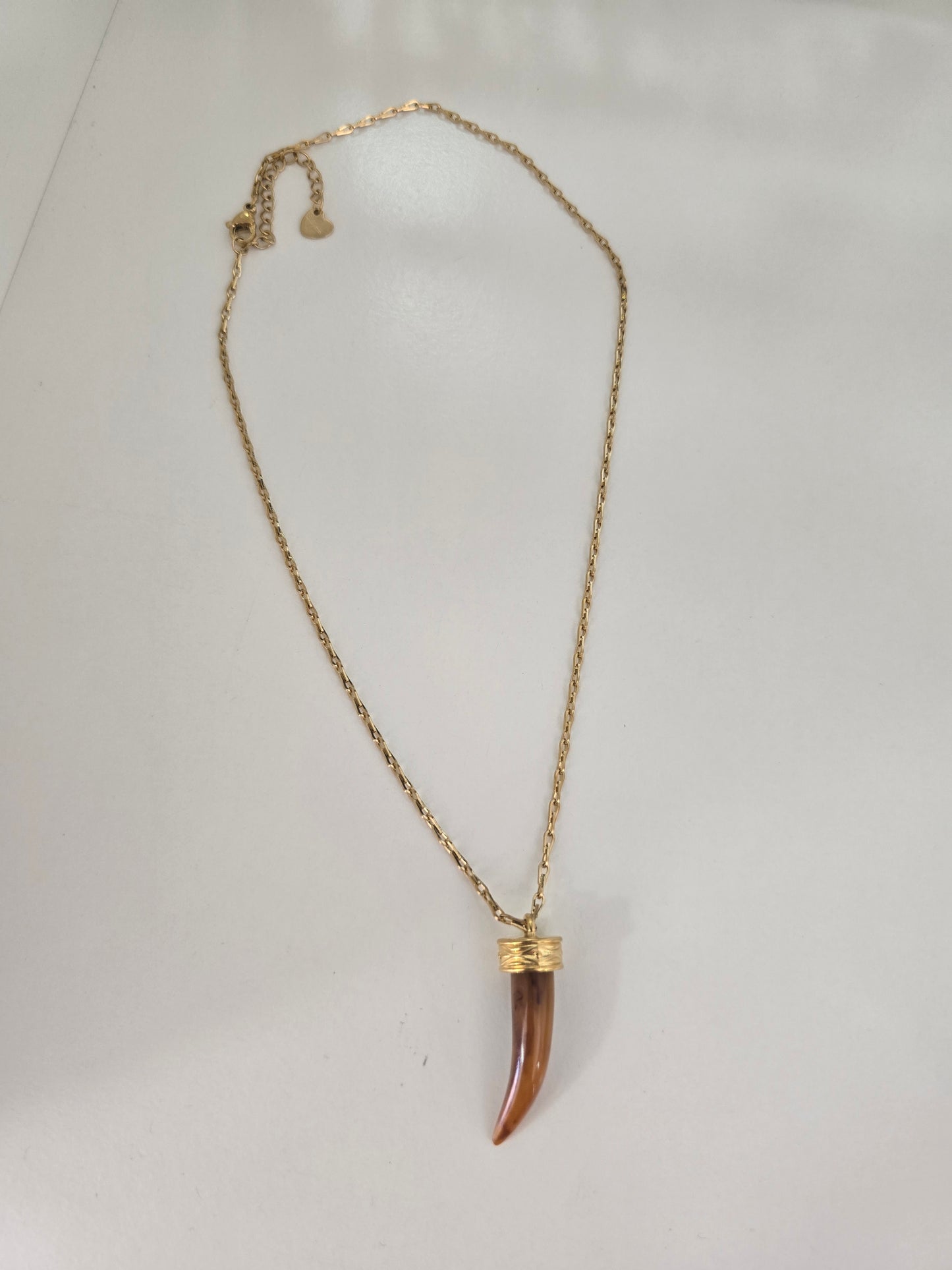 Collar Cuerno Acero Inoxidable