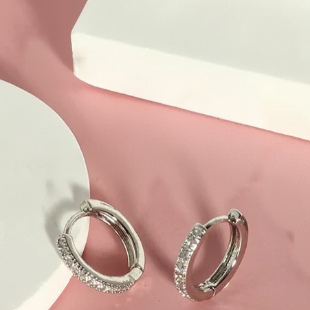 Arracadas Zirconia Acero Inoxidable