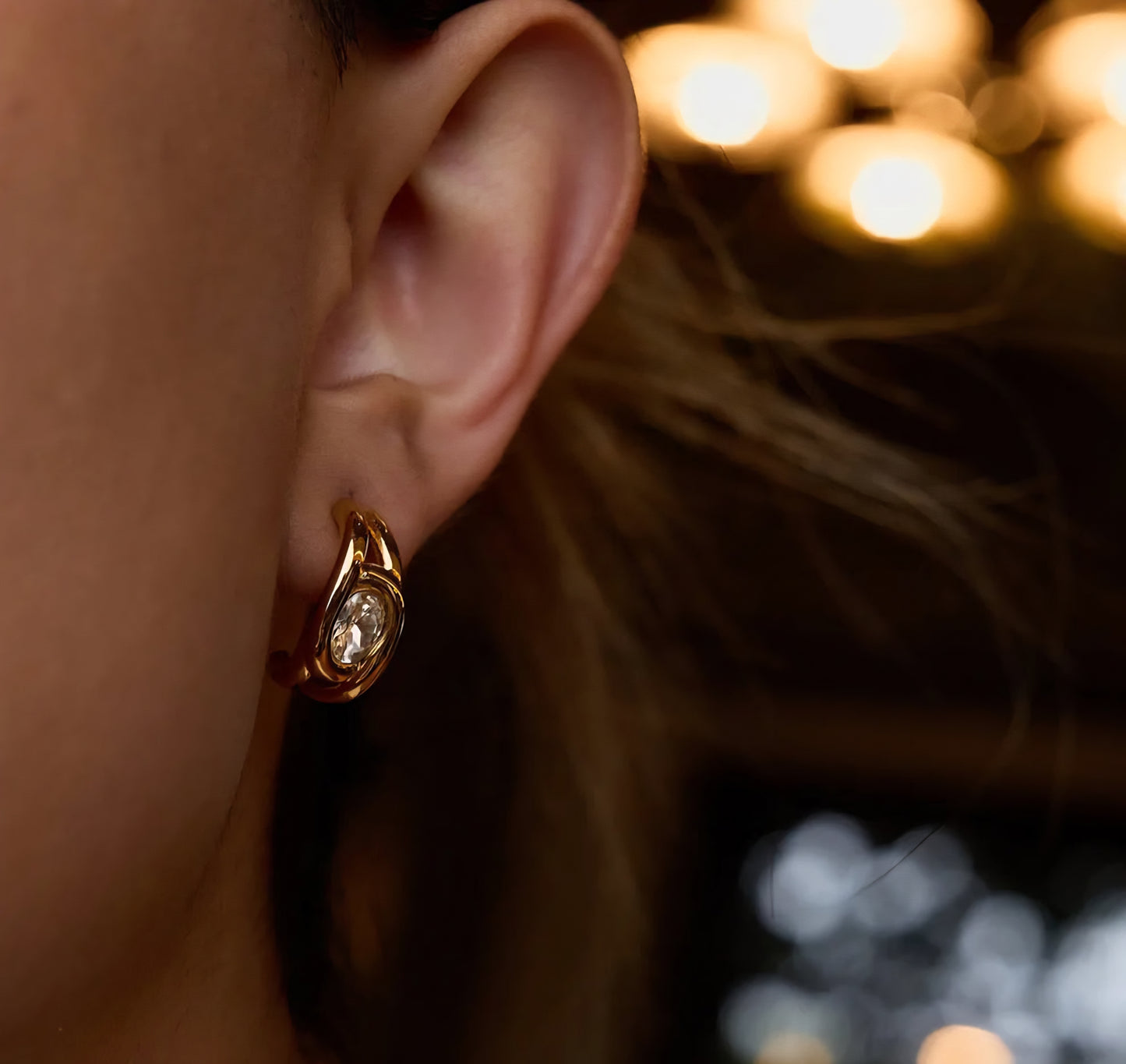 Aretes Dorados Acero Inoxidable