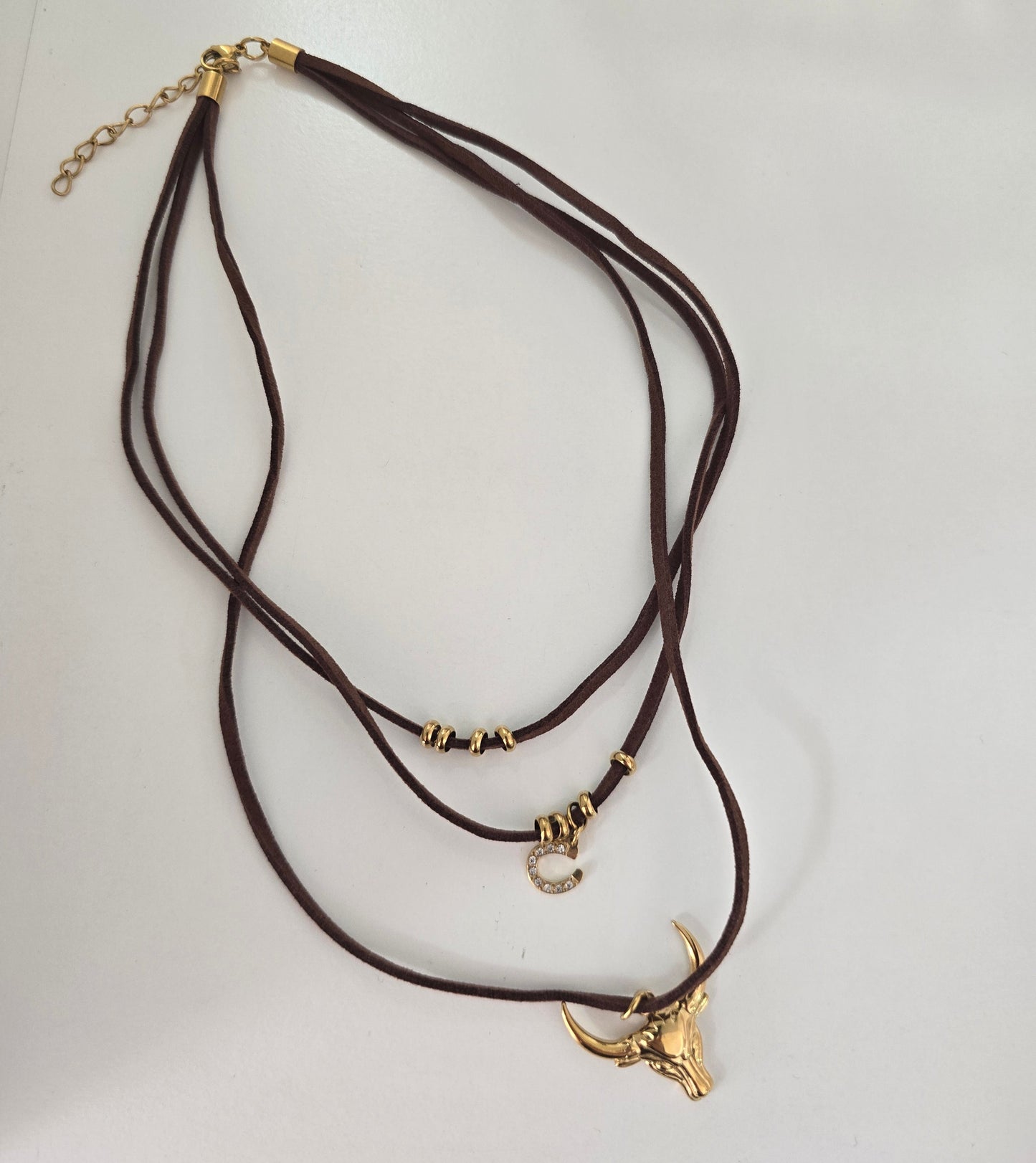 Collar Terciopelo Cabeza Toro Acero Inoxidable