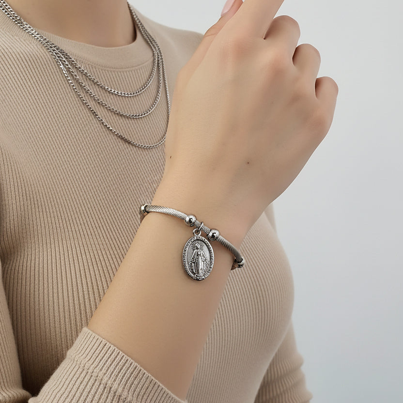 Pulsera Virgen Acero Inoxidable