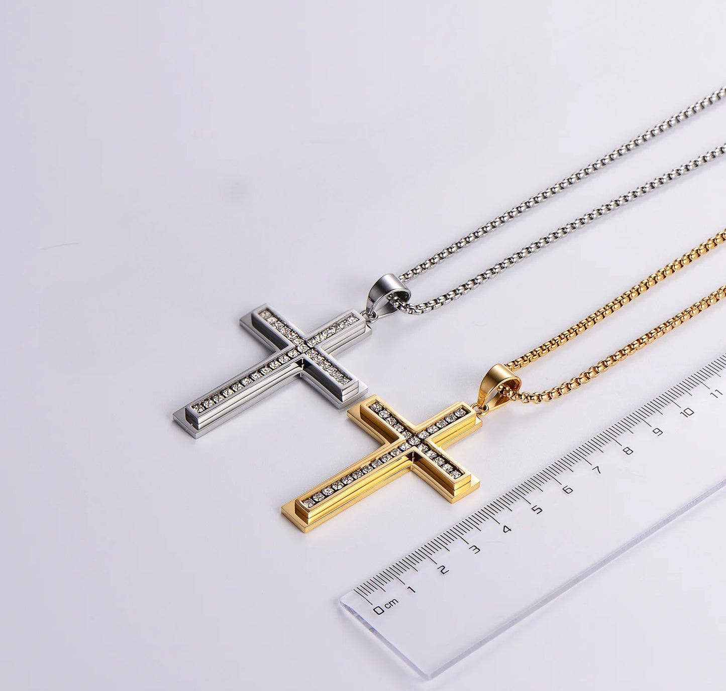 Collar Vintage Cruz Acero Inoxidable