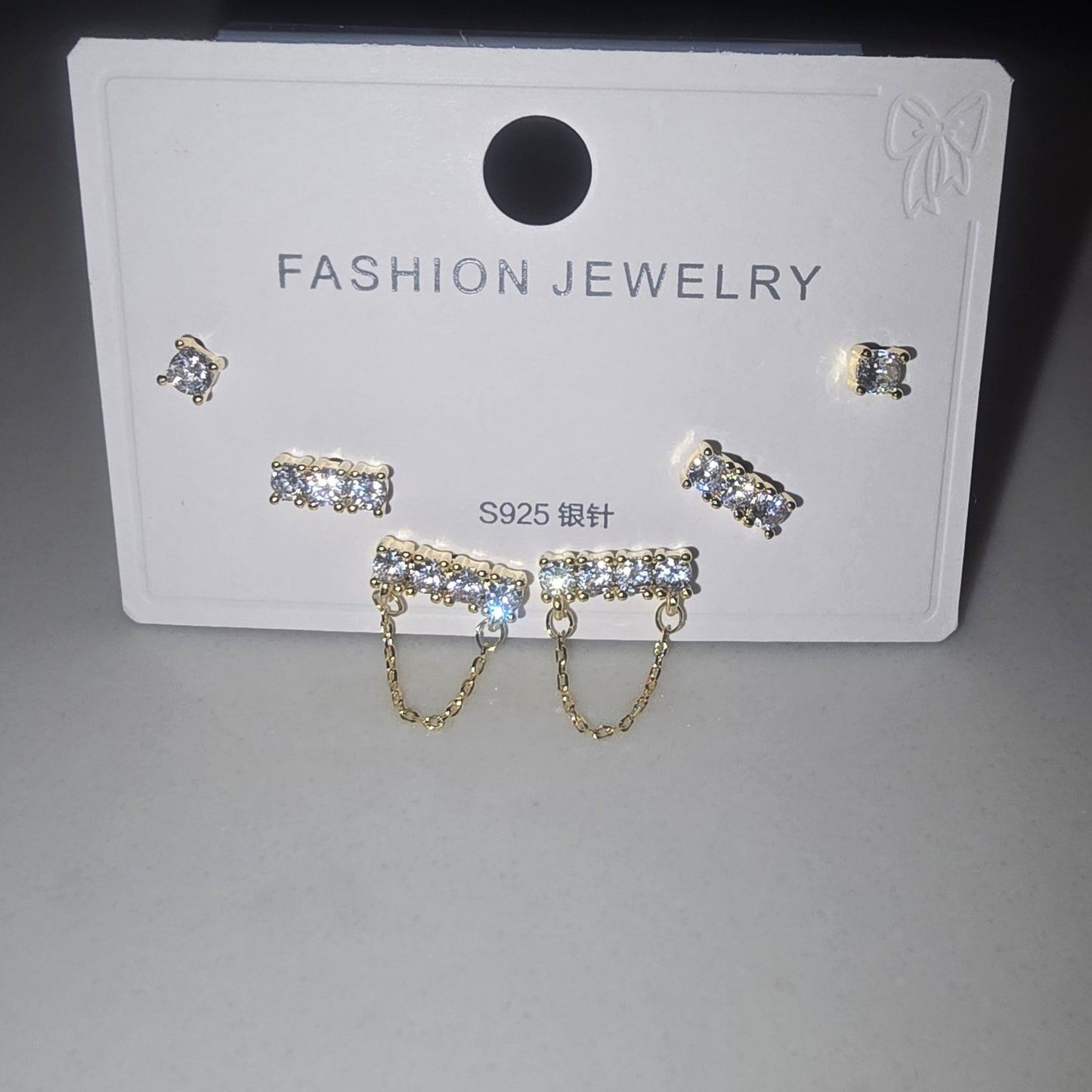 Set Aretes Circón Plata De Ley