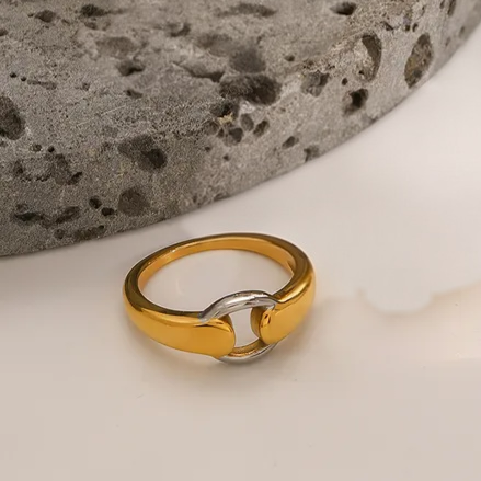 Anillo Bicolor Acero Inoxidable
