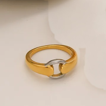 Anillo Bicolor Acero Inoxidable