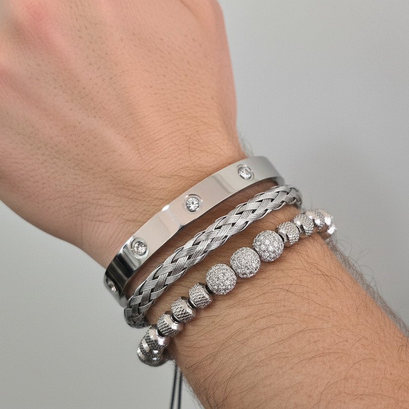 Set Pulseras Acero Inoxidable