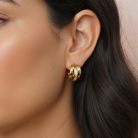 Aretes Zirconia Acero Inoxidable