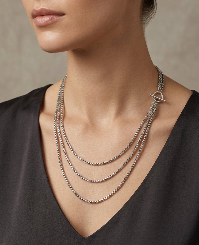 Collar Triple Acero Inoxidable