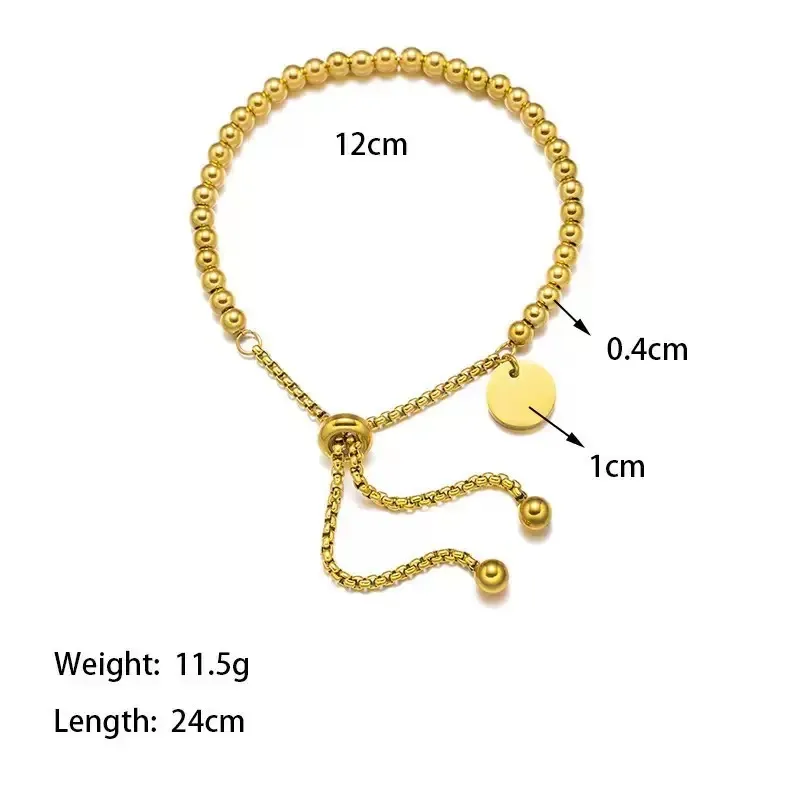 Pulsera Dorada Bolitas Acero Inoxidable