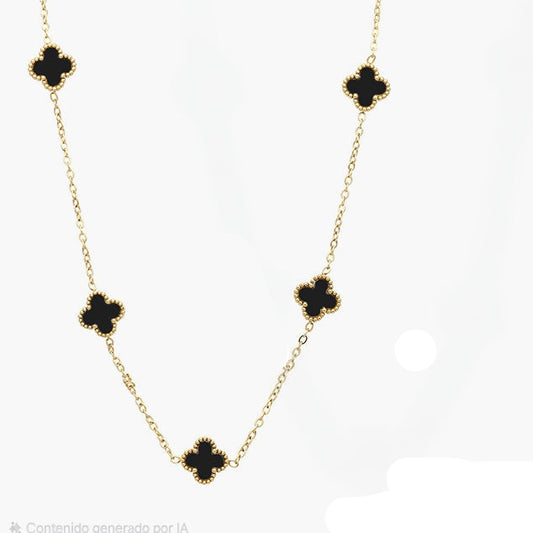 Collar Trébol Acero Inoxidable