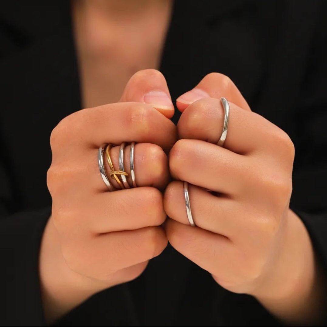 Anillo Bicolor Acero Inoxidable