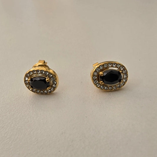Aretes Glamour Negro Acero Inoxidable