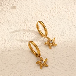 Aretes Estrella De Mar Acero Inoxidable